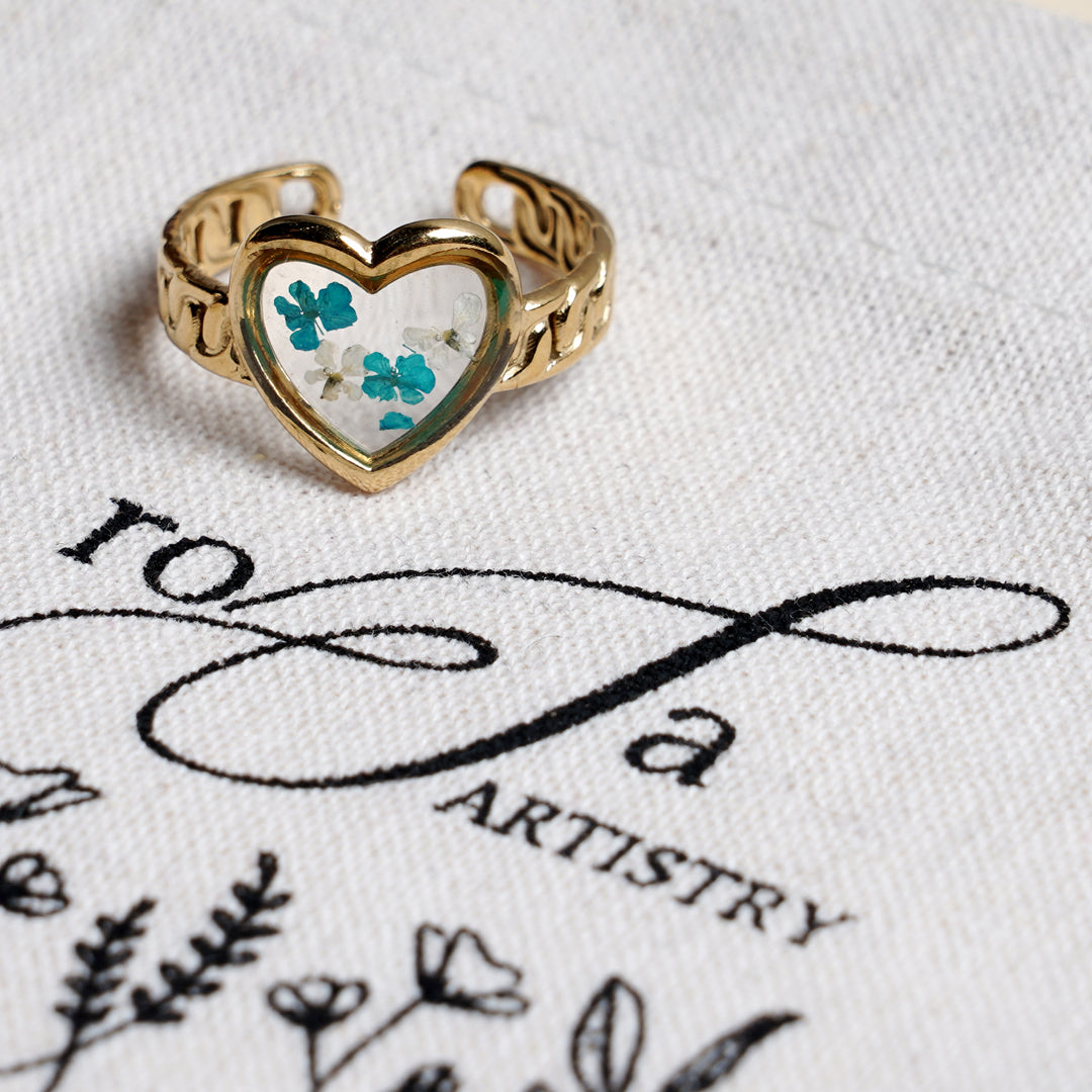 Aqua Breeze Heart Ring