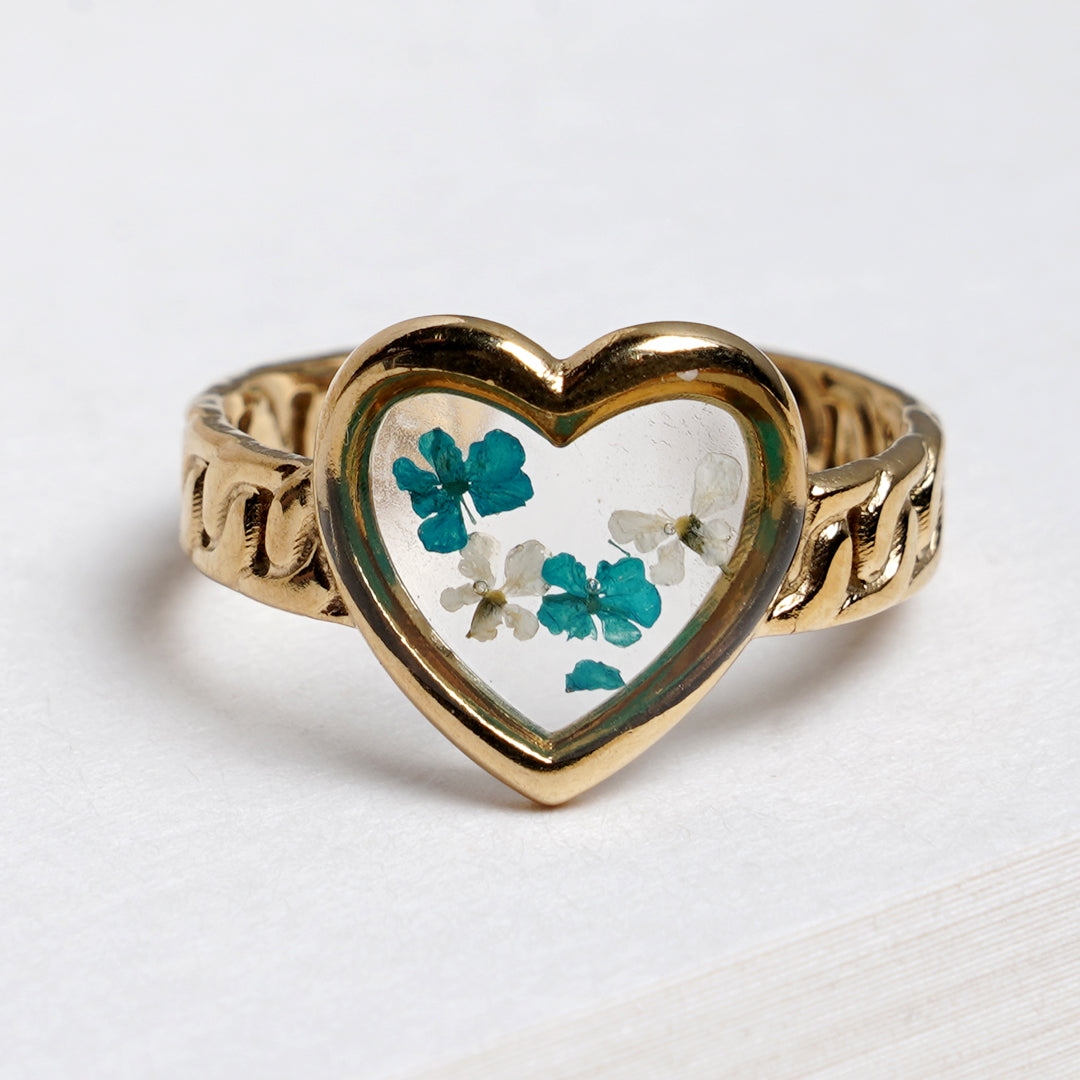 Aqua Breeze Heart Ring