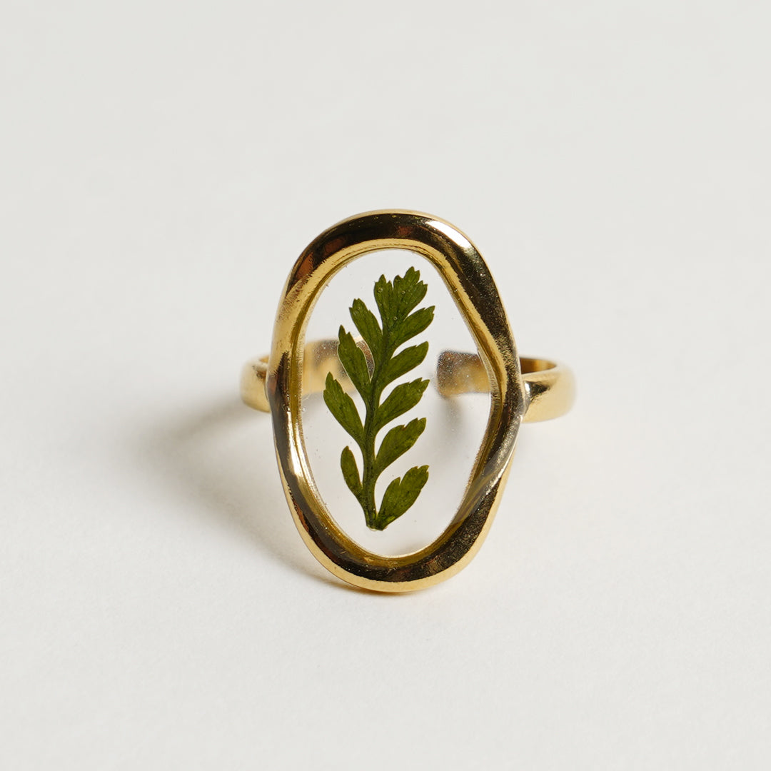 The luxe gold FERN Ring
