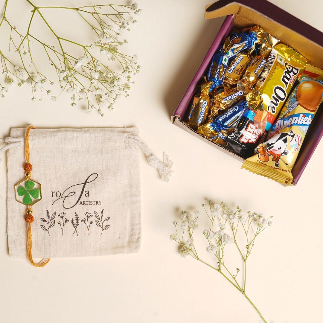 🌿✨ ShivSaubhagya Clover Rakhi