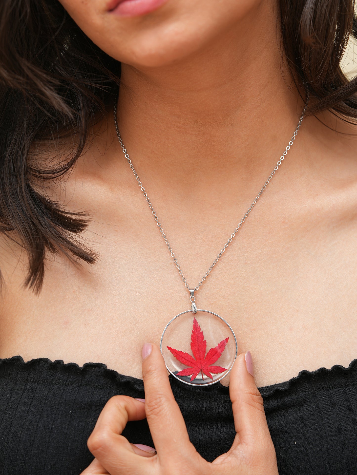 Red Maple Leaf Pendant