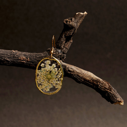 Abalone Shell & Queen Annes Lace  Earrings