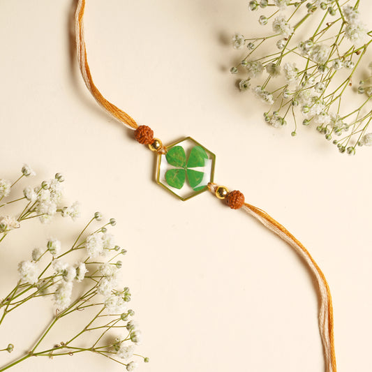 🌿✨ ShivSaubhagya Clover Rakhi