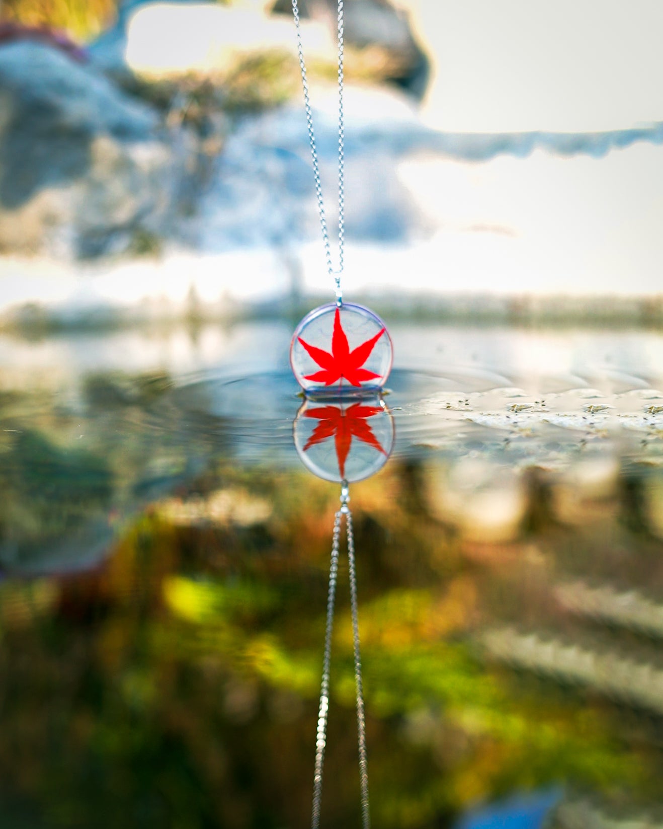 Red Maple Leaf Pendant