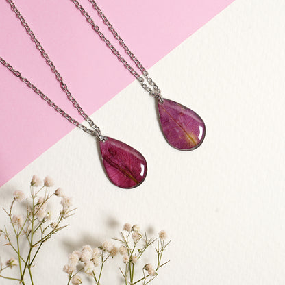 “Petals of Perseverance” – Pink Bougainvillea Resin Pendant