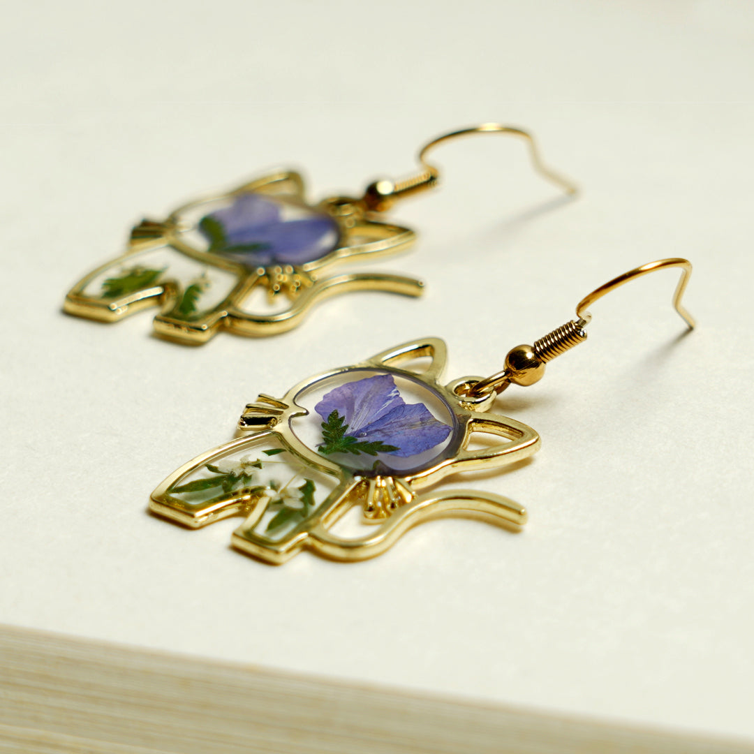 Meow Blossom Earrings 🌸🐱