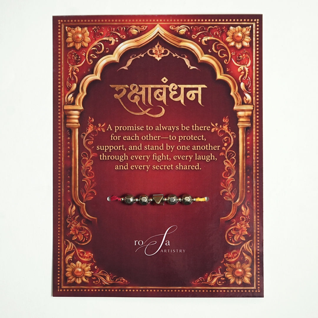 Suvarna Sankalp ✨ | The Natural Pyrite Pyramid Rakhi Hamper