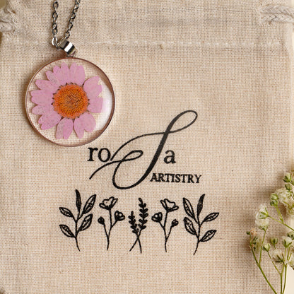 Soft Love - Pink Daisy Necklace