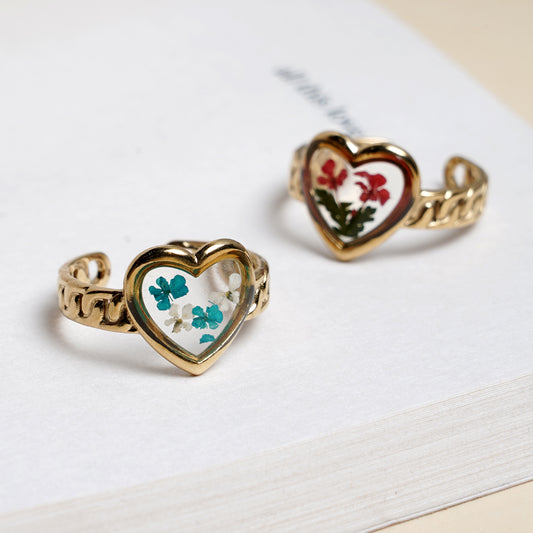 Aqua Breeze Heart Ring