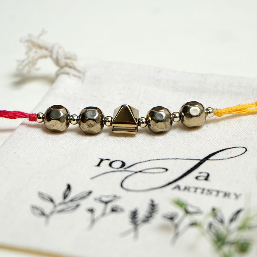 Suvarna Sankalp ✨ | The Natural Pyrite Pyramid Rakhi Hamper