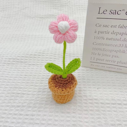Blush Blossom Crochet Pot