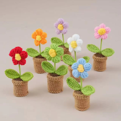 Blush Blossom Crochet Pot