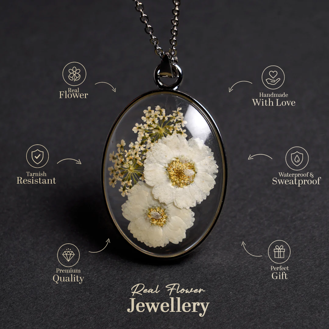 WHITE WILDFLOWER PENDANT 🤍